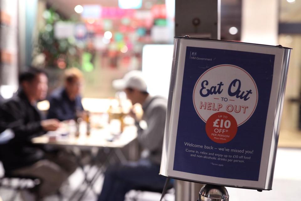 The Eat Out to Help Out scheme has been heavily scrutinised in hearings of the Covid-19 public inquiry (PA) (PA Archive)