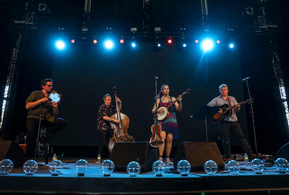 Rhiannon Giddens performs on the Palomino Stage during the Stagecoach country music festival in Indio, Calif., Sunday, May 1, 2022.