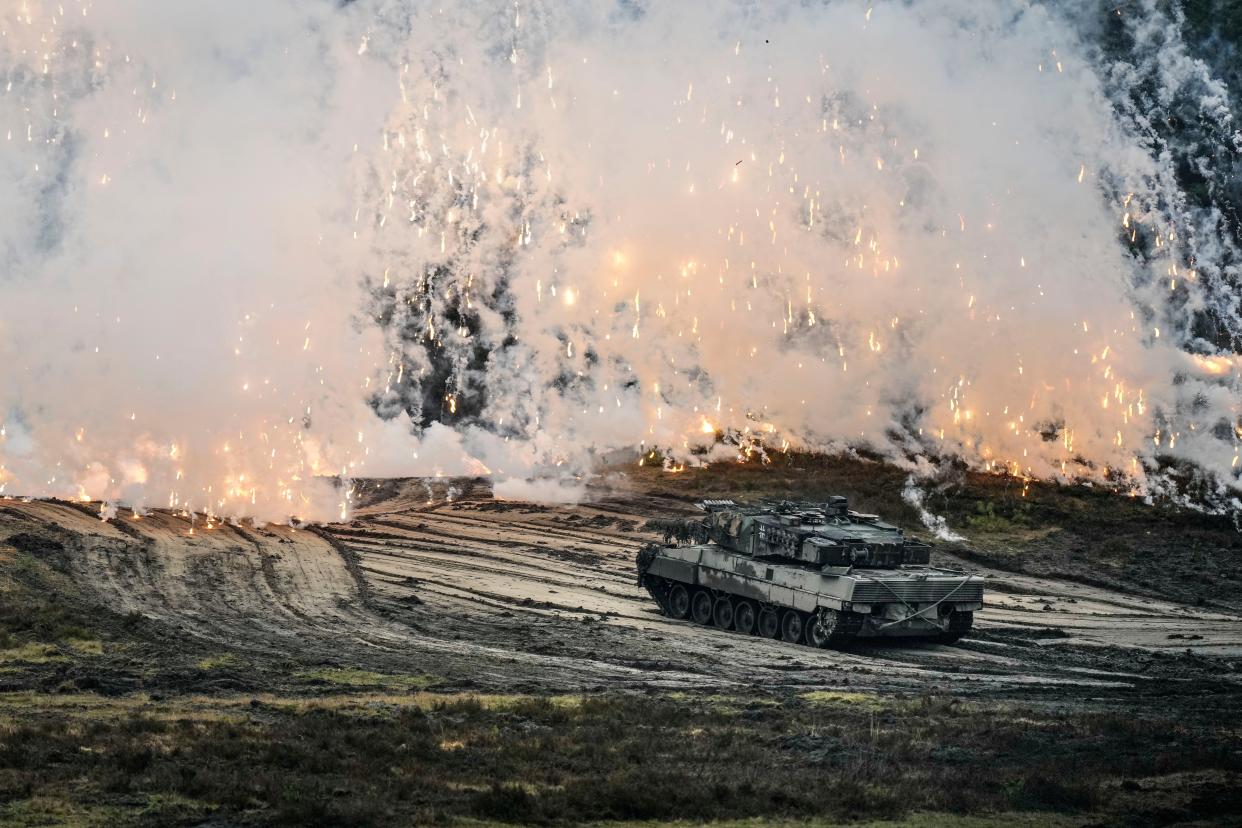 A Leopard 2 tank in action (AP)