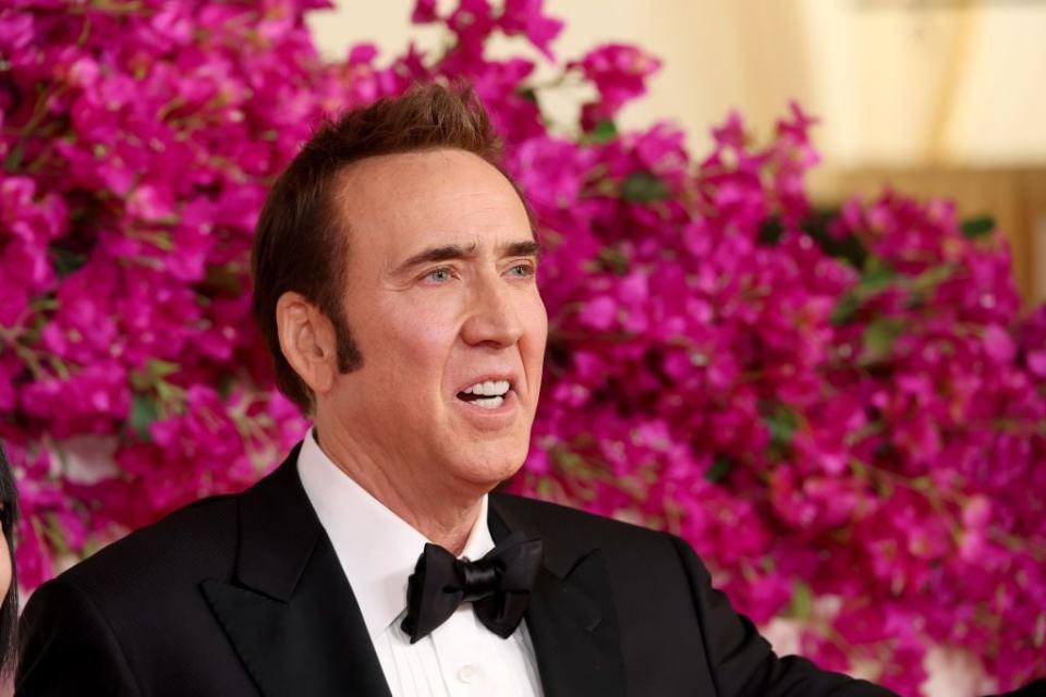 Nicolas Cage arrives at the 96th Academy Awards.