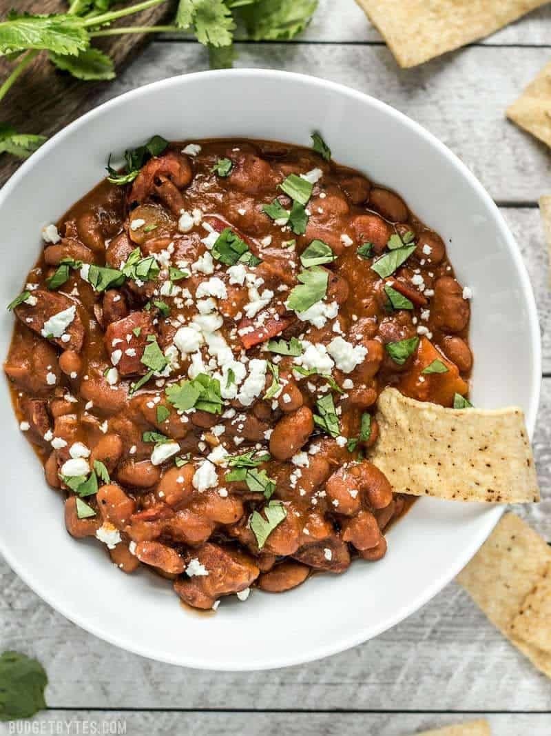 This quick and easy recipe never disappoints.Recipe: Instant Pot Pinto Beans With Chorizo