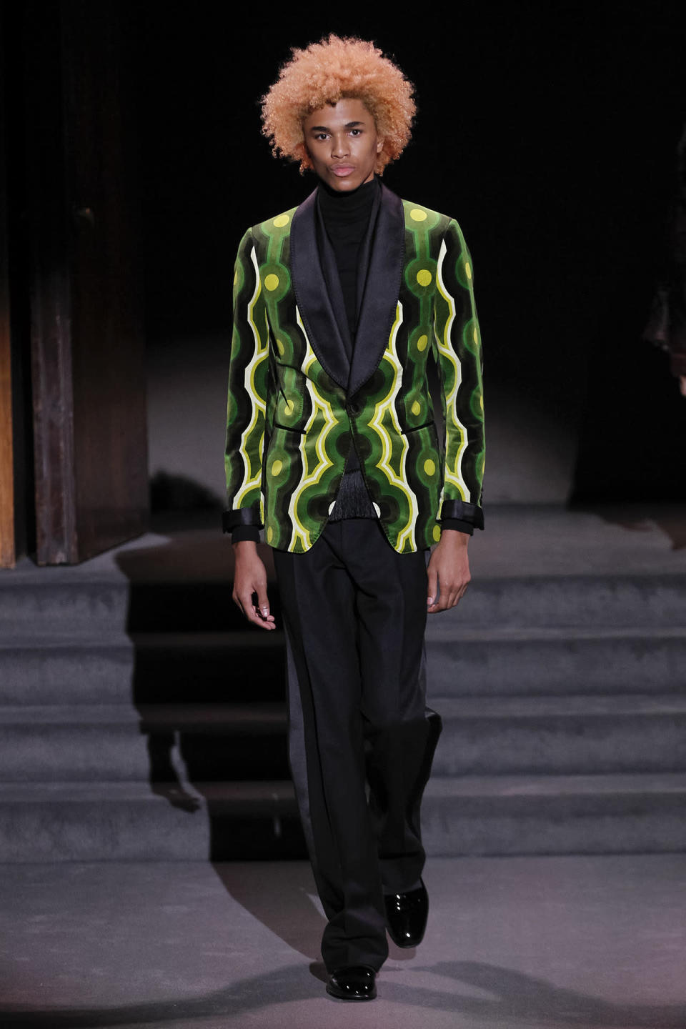 A model walks the runway at Tom Ford’s show at New York Fashion Week on Sept. 7.