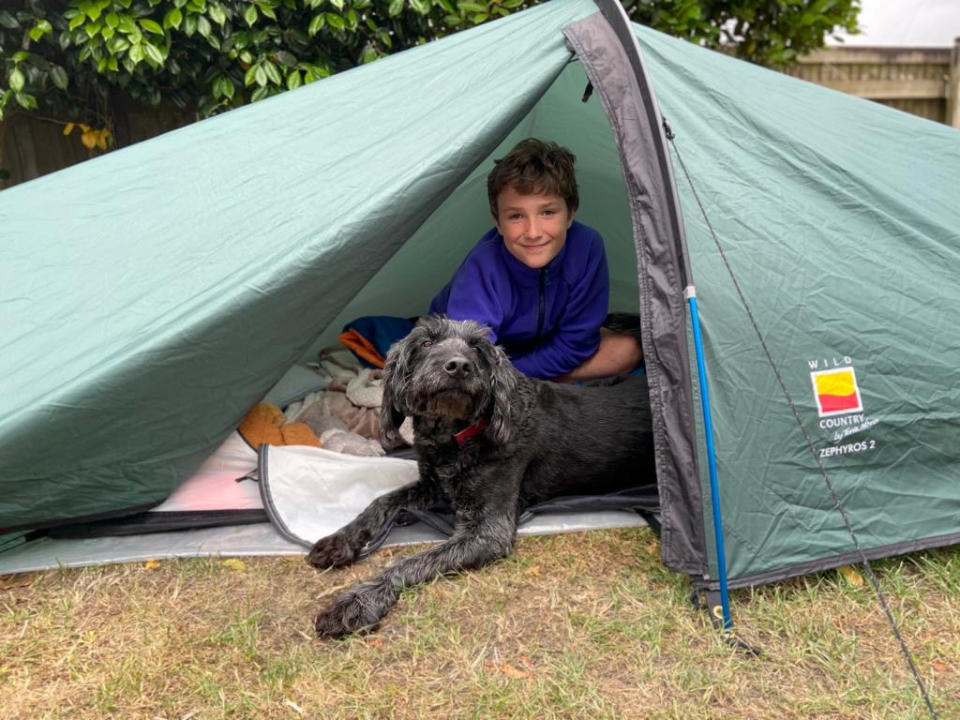 Max was inspired to take on the challenge after being given the tent by a family friend and neighbour who told him to 'go and have an adventure with it' before passing away. (SWNS)