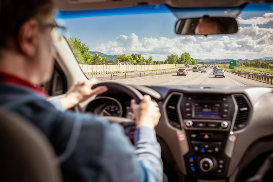 Man driving on open freeway. Source: Getty Images