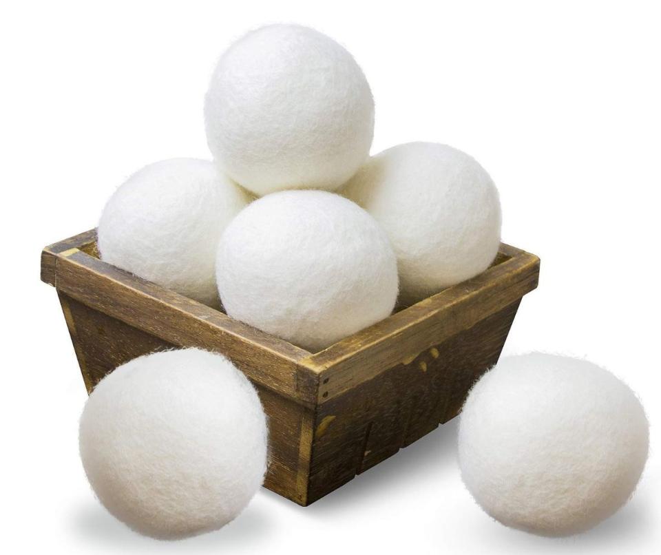 For people who want to stop using one-use products, these wool balls will cut down on your use of both dryer sheets and fabric softener. <strong><a href="https://www.amazon.com/SnugPad-Dryer-Natural-Fabric-Softener/dp/B074PFTJTZ?tag=thehuffingtonp-20" target="_blank" rel="noopener noreferrer">Get a 6-pack on Amazon, $11</a></strong>.