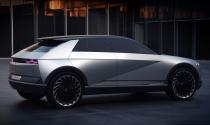 <p>In homage to Giugiaro's original Hyundai Pony, the Hyundai 45 concept could see production in low volume, as an electric.</p><p><a class="link " href="https://www.caranddriver.com/news/a28943381/hyundai-45-concept-electric-future-design/" rel="nofollow noopener" target="_blank" data-ylk="slk:More on Hyundai 45 Concept;elm:context_link;itc:0;sec:content-canvas">More on Hyundai 45 Concept</a></p>