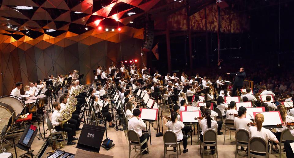 BSO Music Director Andris Nelsons conducts the Tanglewood Music Center Orchestra at Tanglewood in Lenox.