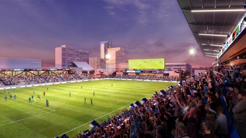 Lexington Pro Soccer released renderings of its proposed stadium and entertainment venue on High Street.