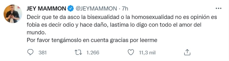 La respuesta de Jey Mammon a los dichos de una participante de Gran Hermano