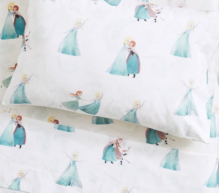 <p><a href="https://go.redirectingat.com?id=74968X1596630&url=https%3A%2F%2Fwww.potterybarnkids.com%2Fproducts%2Forganic-frozen-toddler-sheet-set%2F&sref=https%3A%2F%2Fwww.goodhousekeeping.com%2Fholidays%2Fgift-ideas%2Fg38012646%2Fbest-frozen-gifts%2F" rel="nofollow noopener" target="_blank" data-ylk="slk:Shop Now;elm:context_link;itc:0;sec:content-canvas" class="link ">Shop Now</a></p><p>Frozen Toddler Sheet Set & Pillowcase</p><p>potterybarnkids.com</p><p>$1.00</p><span class="copyright">Disney</span>