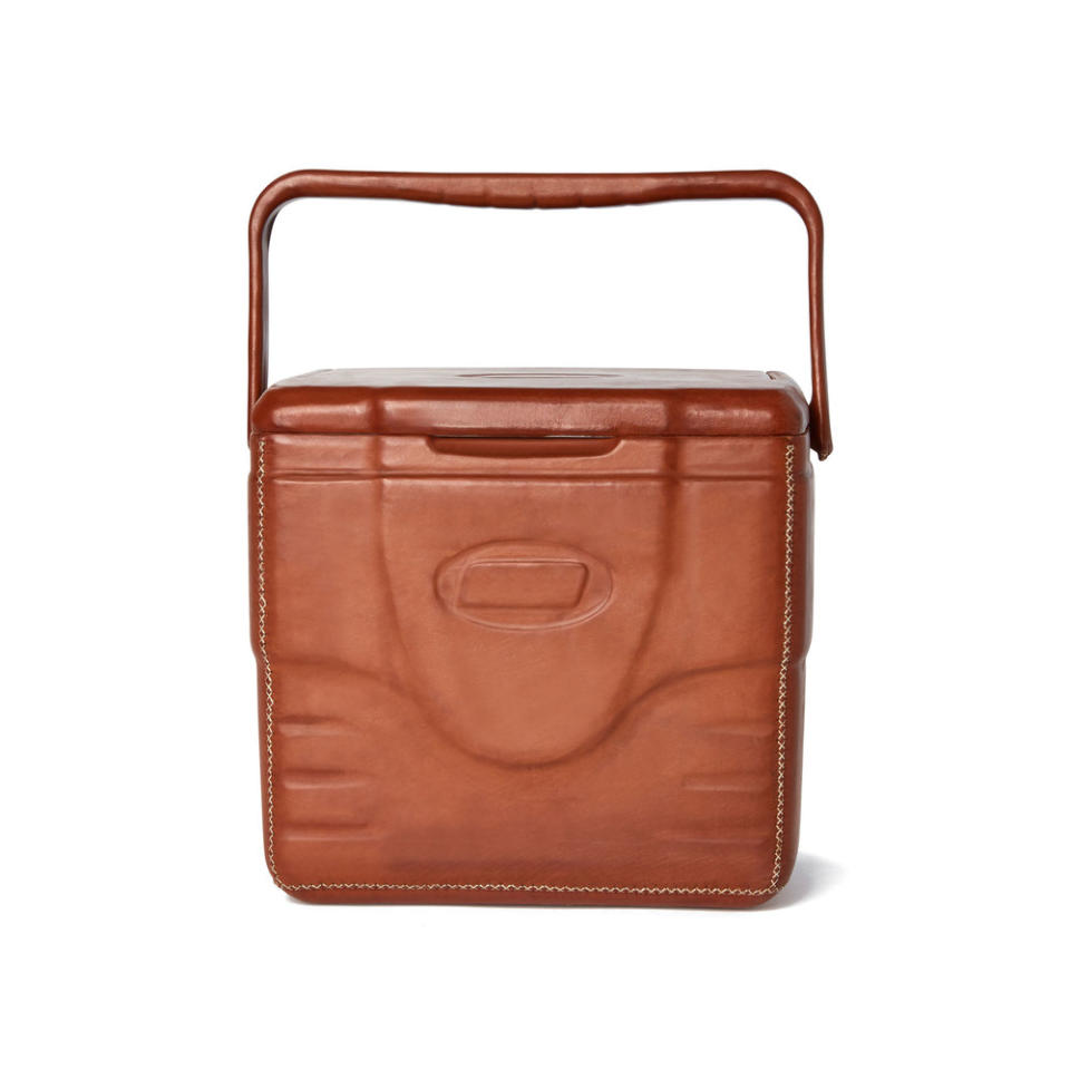 7) Leather-Wrapped Small Cooler