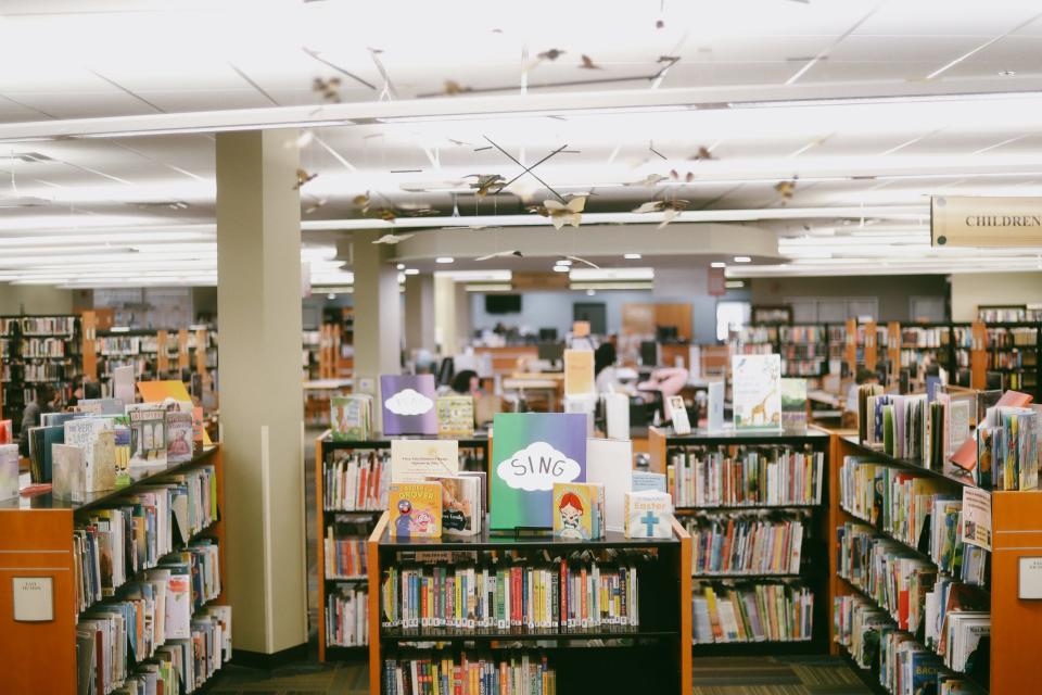 A look at the children’s books area inside Bartlett Public Library on Wednesday, March 20, 2024. The library, at 5884 Stage Road in Bartlett, will exit the Memphis Public Libraries system this summer.