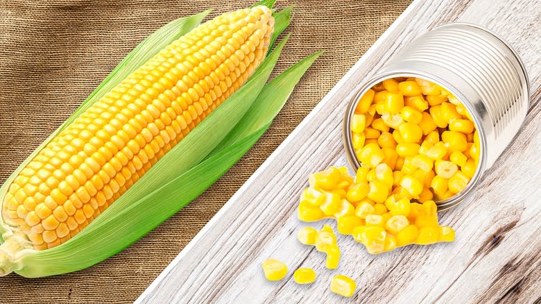 Corn on the cob and canned corn