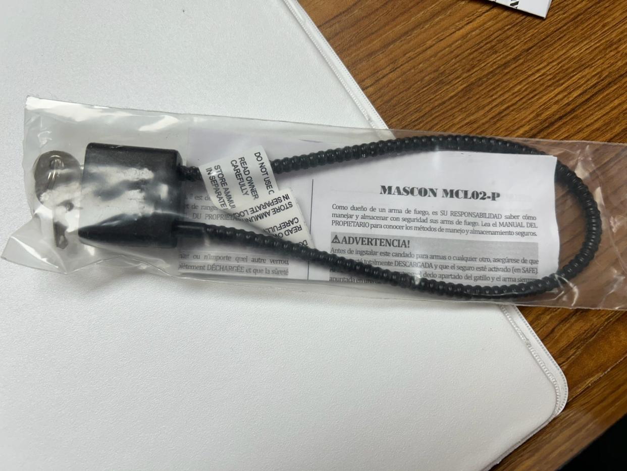 A free gun lock available from Warren Police.