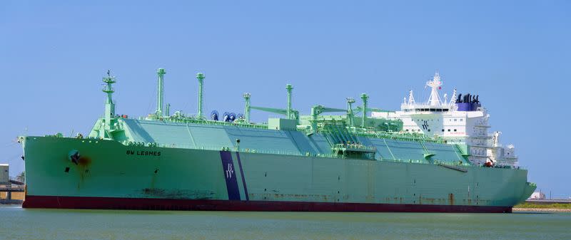 A view of the BW Lesmes tanker at Freeport, Texas
