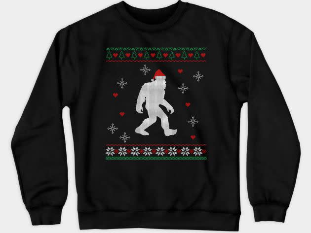 Bigfoot Ugly Christmas Crewneck Sweatshirt