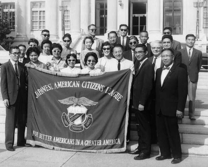 JACL members at the March on Washington, on Aug. 28, 1963. (Japanese American Citizens League)