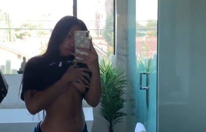 Megan Thee Stallion takes a topless selfie