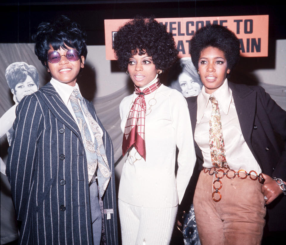 Cindy Birdsong, Diana Ross and Mary Wilson at EMI Records in 1968.