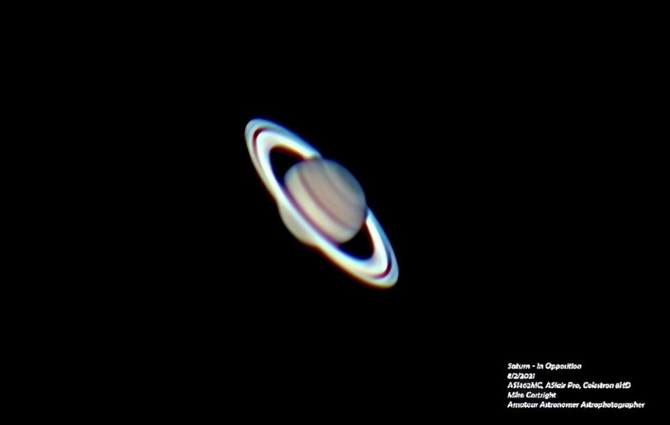 Saturn in opposition on Sept. 2, 2021. (Courtesy Mike Cortright)