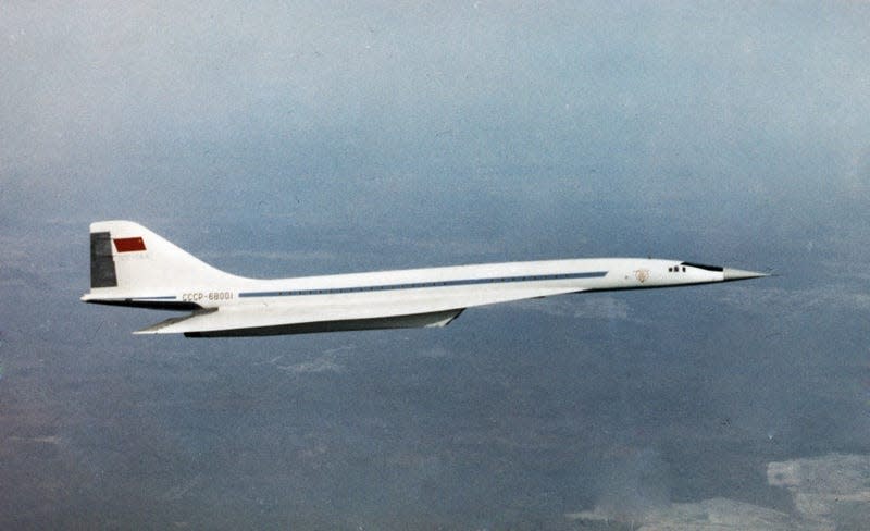 Tupolev Tu-144 in test livery.