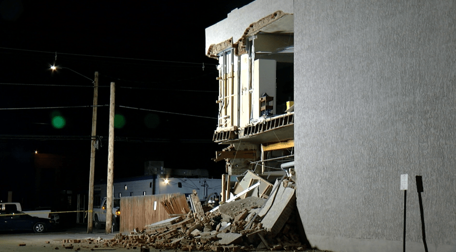 Partial building collapse in downtown Canon City