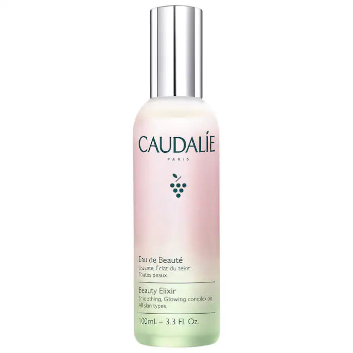 Caudalie Beauty Elixir Prep, Set, Glow Face Mist. Image via Sephora.