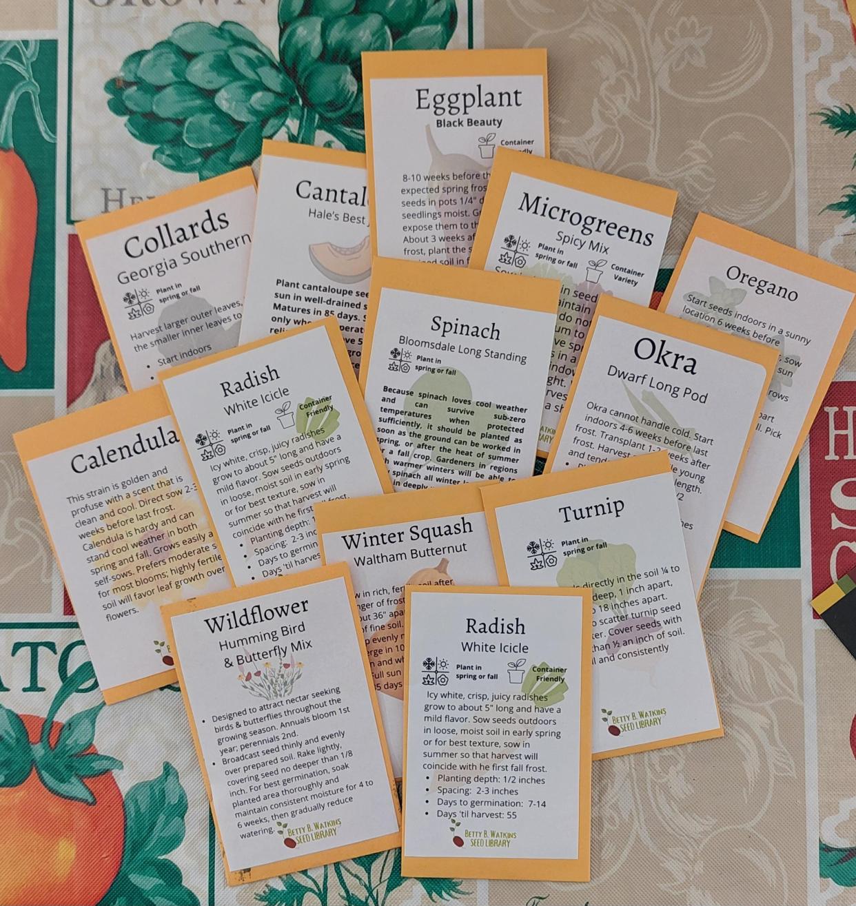 The Oconee County Library System's seed library program offers more than 70 types of vegetables, herbs and flowers with nearly 230 varieties.
