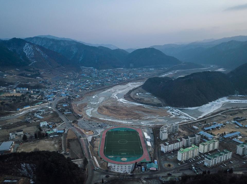 Haean-Myeon, a small military town on the edge of the demilitarised zone: AFP/Getty Images