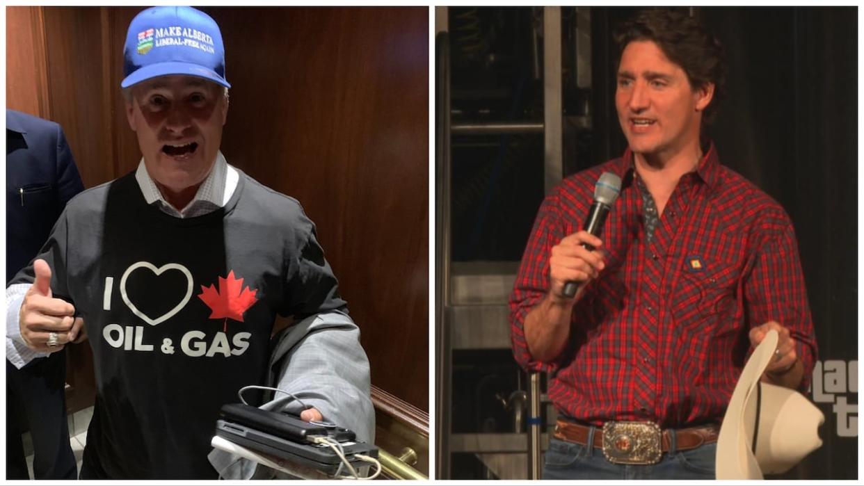 Kent Manning, left, pleaded guilty to trespassing after he became angry, disruptive and refused to leave a pancake breakfast hosted by the federal Liberals in 2022. Manning got 'too close' to Prime Minister Justin Trudeau, who was in attendance.  (CBC Edmonton, Helen Pike/CBC  - image credit)