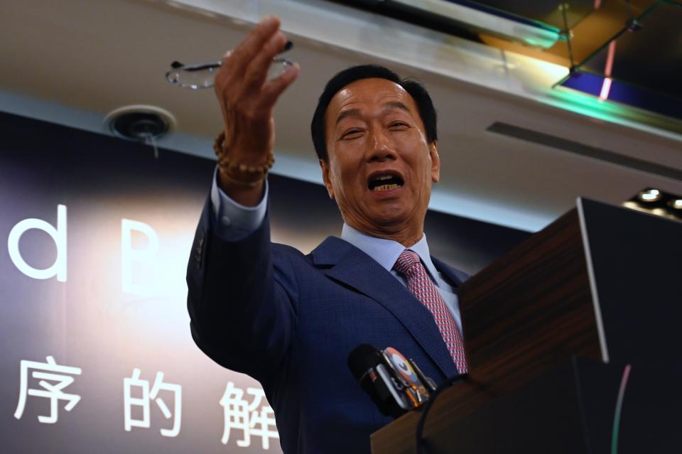 Terry Gou, founder of Taiwans Foxconn, speaks during the G2 and Beyond forum organized by the Digitimes, in Taipei on June 22, 2019. (Photo by Sam YEH / AFP)        (Photo credit should read SAM YEH/AFP/Getty Images)