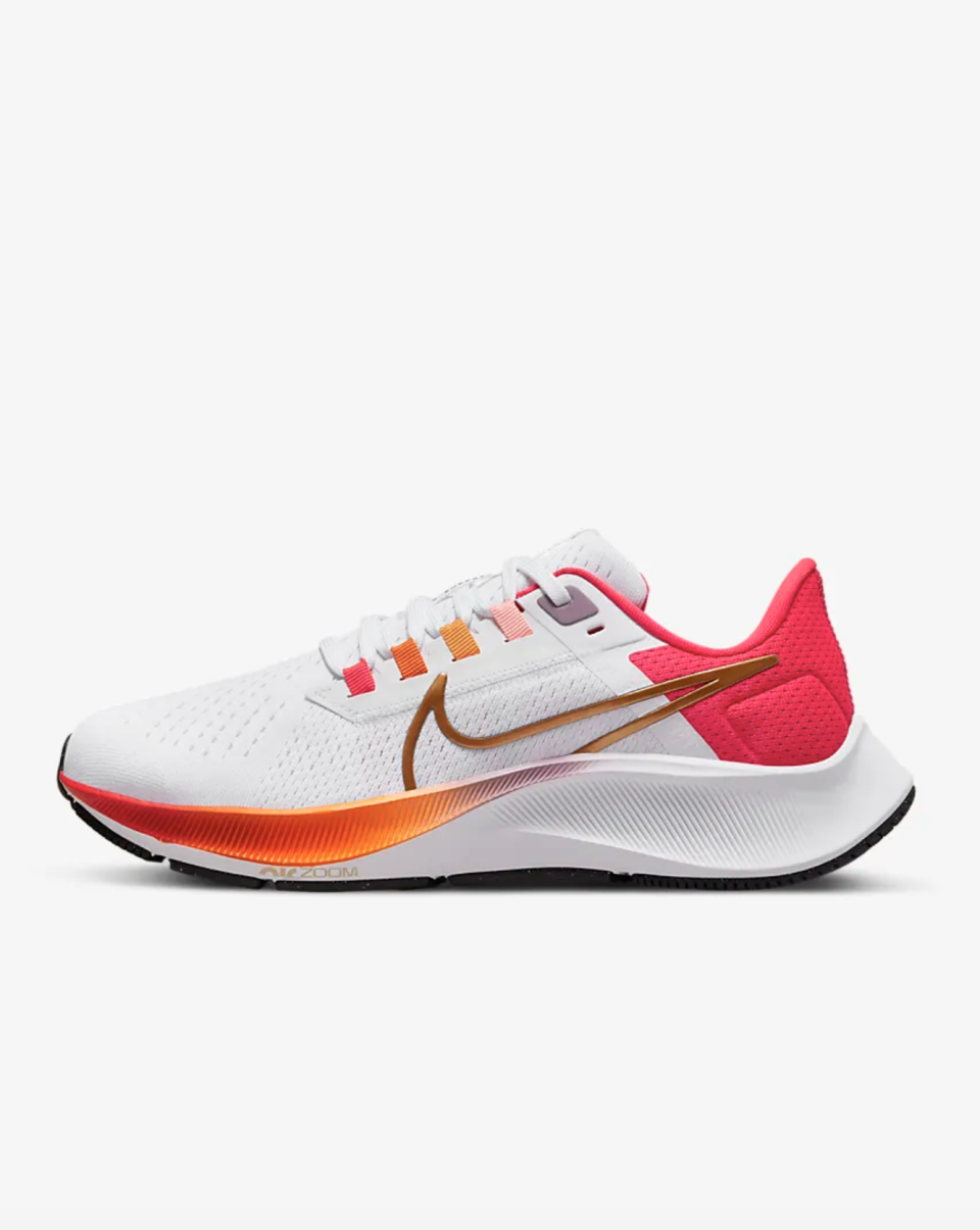 <p><strong>Nike</strong></p><p>nike.com</p><p><strong>$120.00</strong></p><p><a href="https://go.redirectingat.com?id=74968X1596630&url=https%3A%2F%2Fwww.nike.com%2Ft%2Fair-zoom-pegasus-38-womens-road-running-shoes-gg8GBK&sref=https%3A%2F%2Fwww.harpersbazaar.com%2Ffashion%2Ftrends%2Fg40367179%2Fbest-running-shoes-women%2F" rel="nofollow noopener" target="_blank" data-ylk="slk:Shop Now;elm:context_link;itc:0;sec:content-canvas" class="link ">Shop Now</a></p><p>Schramm is working her way up to running between three and six miles at a time between her training sessions. She's a fan of these Nike sneakers for those runs, plus other activities, because they're comfortable without too much cushioning. "I’m always in some sort of activewear, especially in the summer, so they are my go-tos for errands and dog walks in addition to my runs," she says. "They are comfortable enough to walk around in all day, and help me to feel strong and stable while I’m racking up a few miles. Sometimes I have to jog over cobblestones in the NYC streets, and these shoes provide the stability I’m looking for with a wider base at the toes."</p>