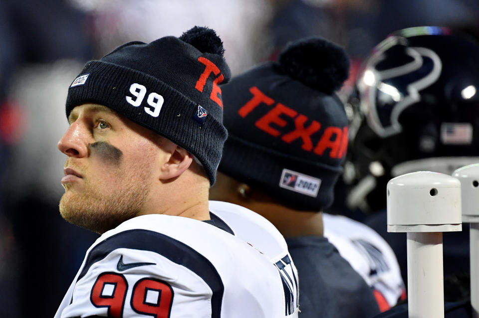 J.J. Watt voiced a rebuke of the NFL's term sheet for the new collective bargaining agreement on Thursday. (Photo by Peter Aiken/Getty Images)