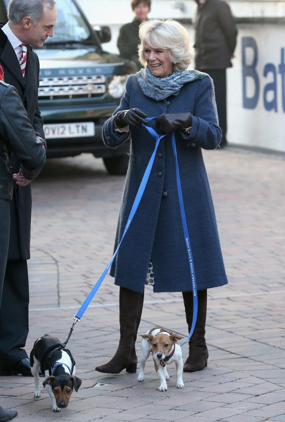 Camilla adopted Beth and Bluebell as abandoned pups from Battersea (Getty Images)