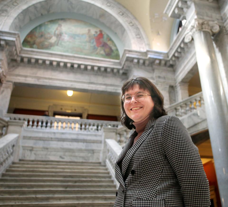 Rebecca Blankenship, executive director of Ban Conversion Therapy Kentucky organization, is Kentucky’s first openly transgender public official. Jan. 04, 2023