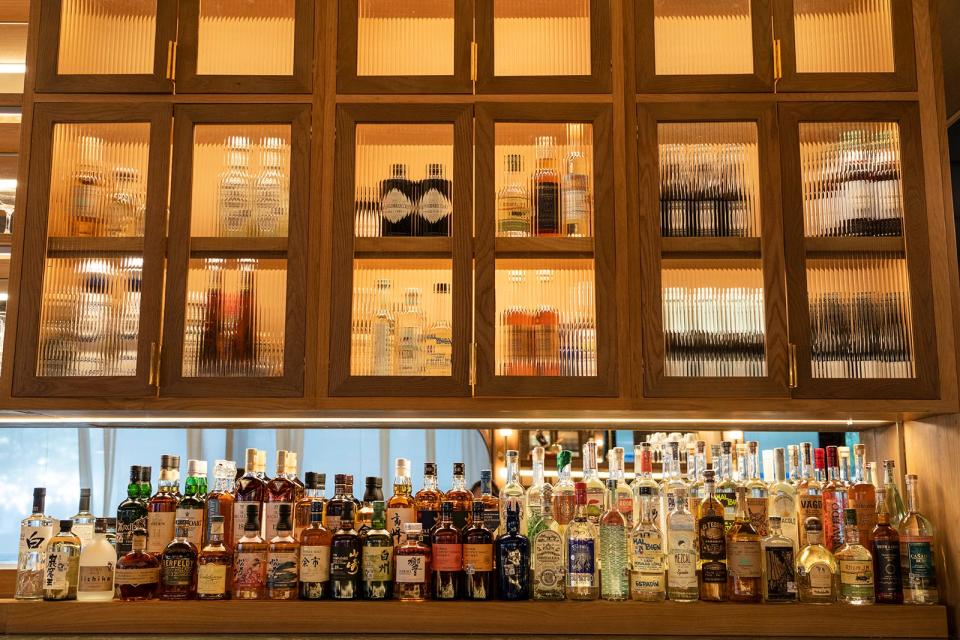 The design aesthetic of the Uchiba bar nods to the whiskey bars of Japan.