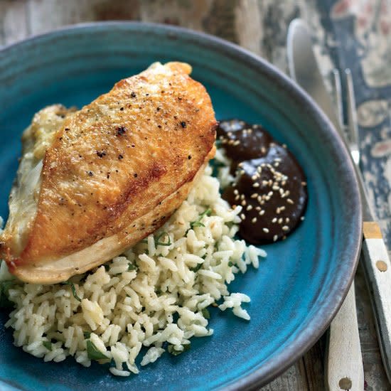 Pan-Roasted Chicken Breasts with Mole Negro