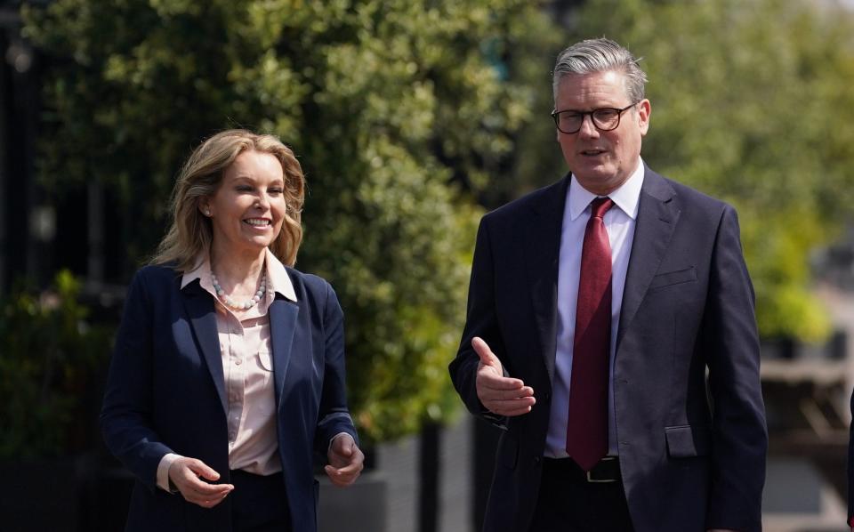 Sir Keir Starmer, the Labour leader, is pictured in Dover today with Natalie Elphicke, the new Labour MP