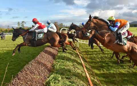 Orange take-off boards at Gowran Park Races - Credit: GETTY IMAGES