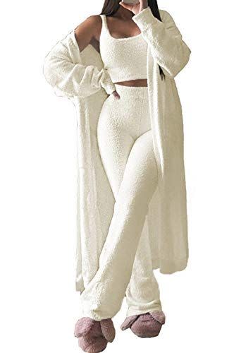 21) Women’s Fuzzy Fleece Outfits 3 Piece Set