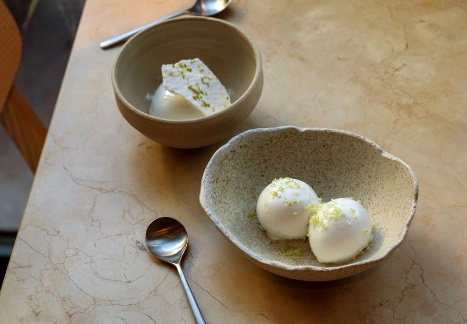 The lime and coconut sorbet (Adrian Lourie)