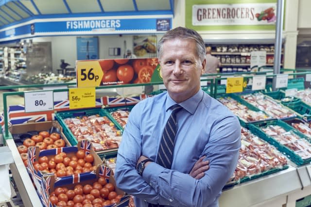 Morrisons boss David Potts in a store