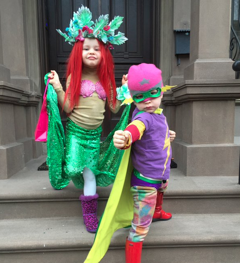 Neil Patrick Harris and David Burtka’s 5-year-old twins, Gideon and Harper, made a colorful pair as “the Queen of Mermaids and Captin Color Pants,” according to Burtka. (Twitter)