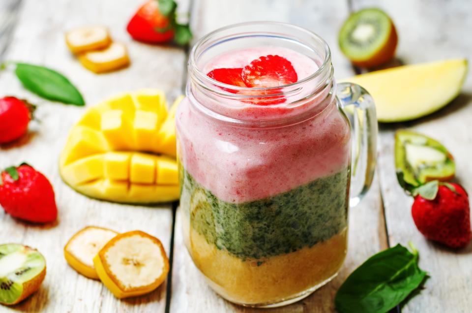 Layered Tropical Fruit Smoothie
