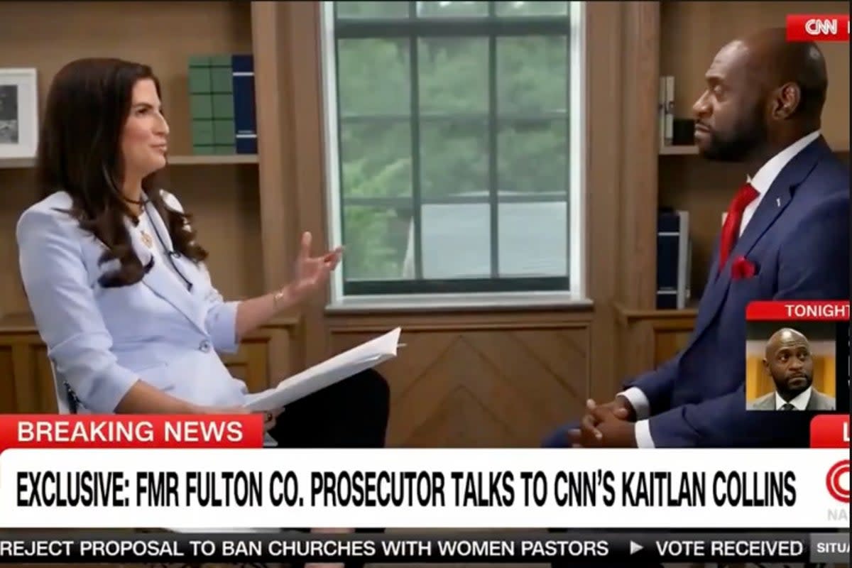 CNN’s Kaitlan Collins sits down with Nathan Wade to discuss Donald Trump possibly facing trial in Georgia while being a sitting president.  (CNN)