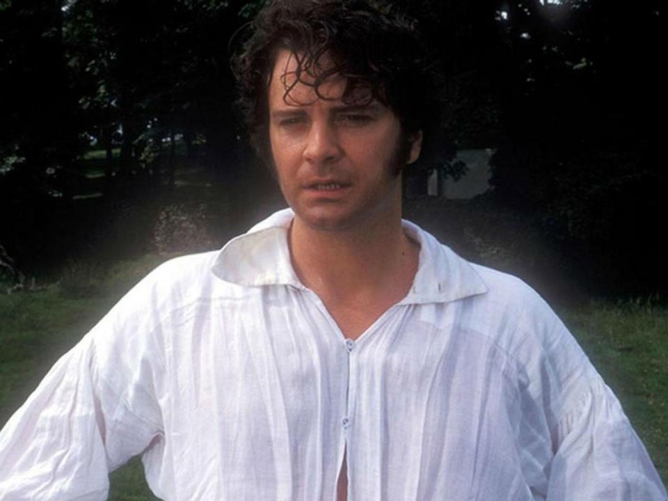 Colin Firth as Mr Darcy in the famous 'wet shirt scene' in Pride and Prejudice (BBC)
