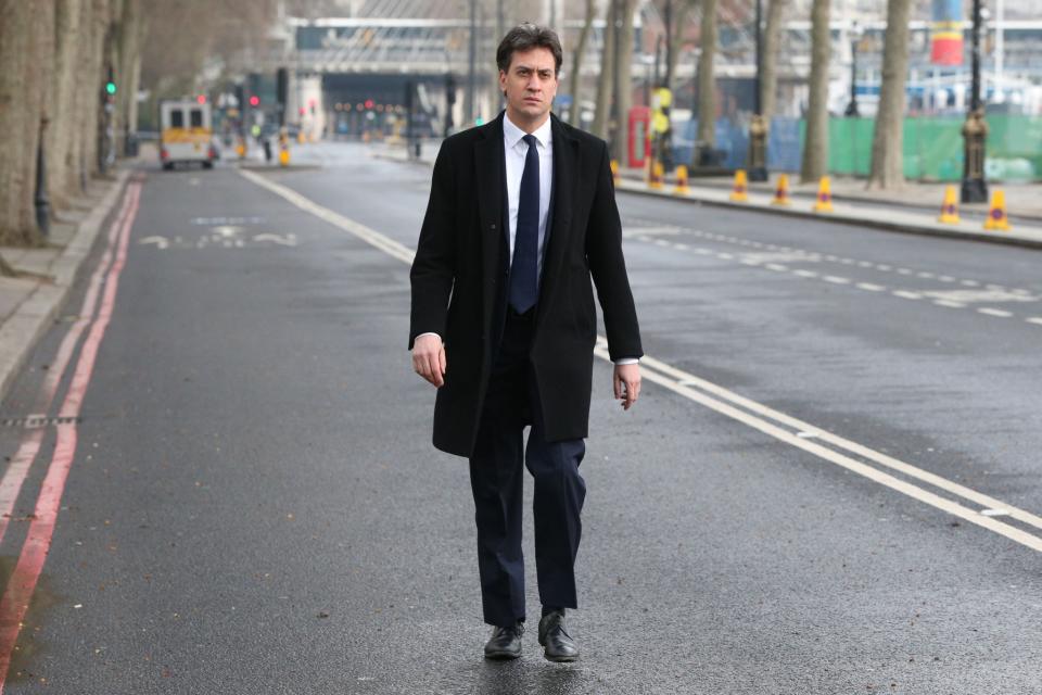 Ed Miliband walking to work as Westminster recovers after terror attack