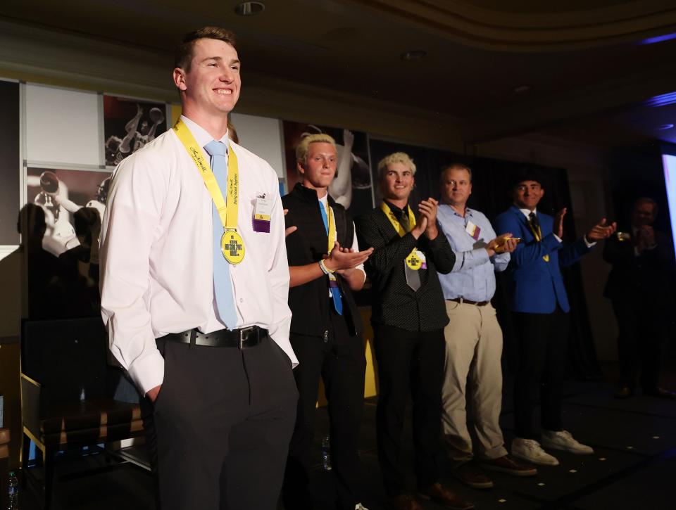 Skyridge’s Tyler Ball is named baseball player of the year during the Deseret News high school sports awards at Little America in Salt Lake City on Saturday, June 10, 2023. | Jeffrey D. Allred, Deseret News