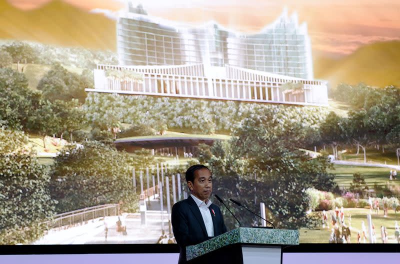 Indonesia's President Joko Widodo speaks about the planned new capital Nusantara, at Ecosperity Week in Singapore