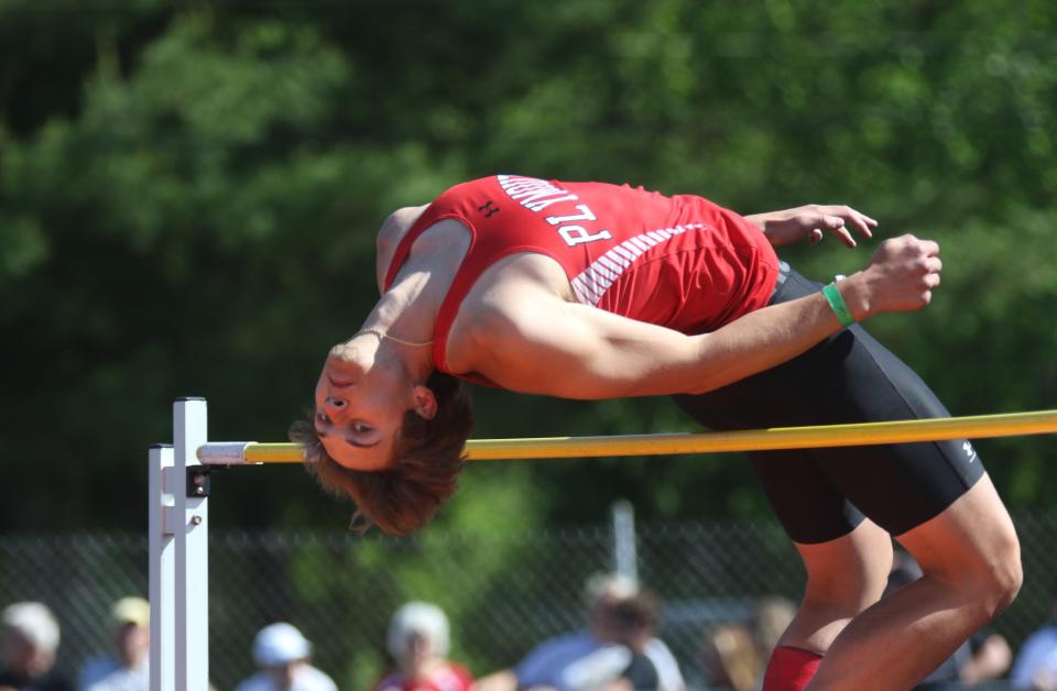 Plymouth's Layne Bushey will compete in the high jump at this weekends's state track meet.